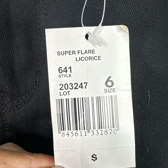 Cabi Jeans Women’s 6 Black Super Flare Pants NWT Licorice Wide Leg Cotton Blend - Picture 5 of 13